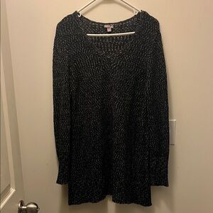 J. Jill Black and White Textured Sweater size large